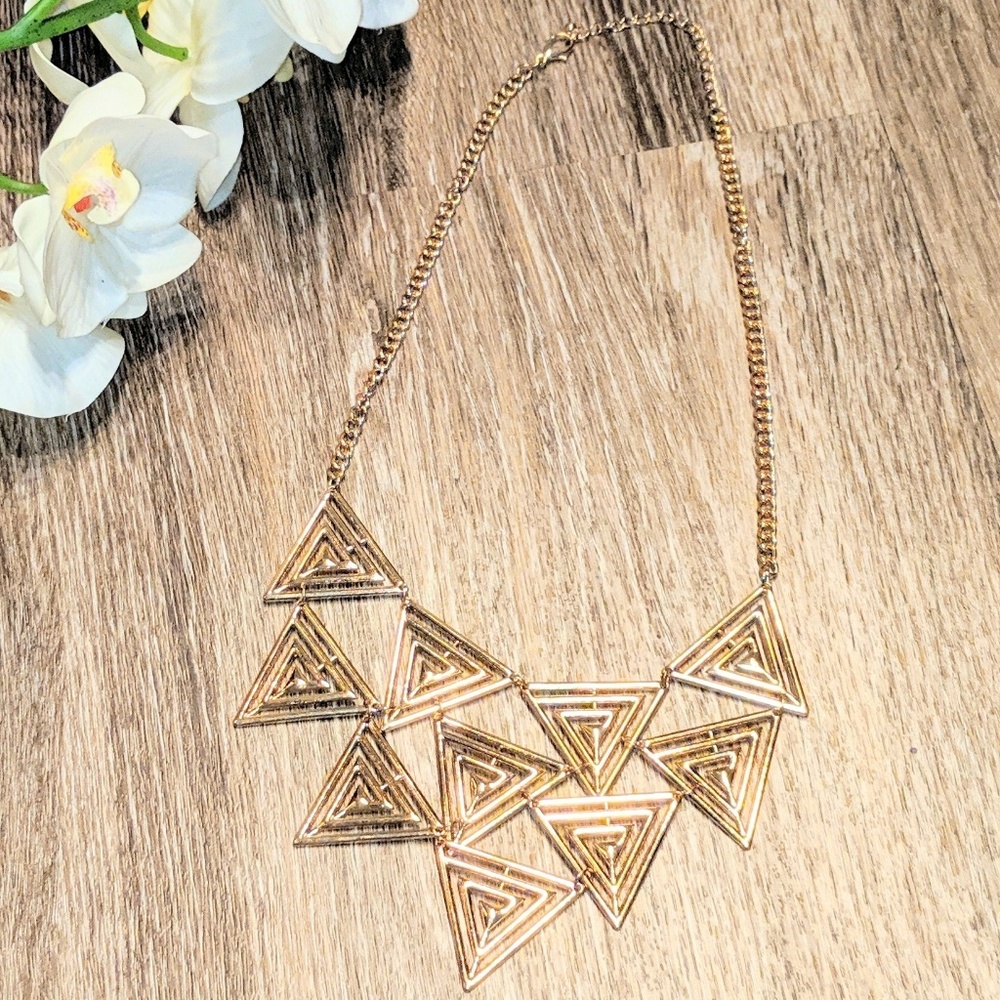 Gold Geometric Triangle Necklace